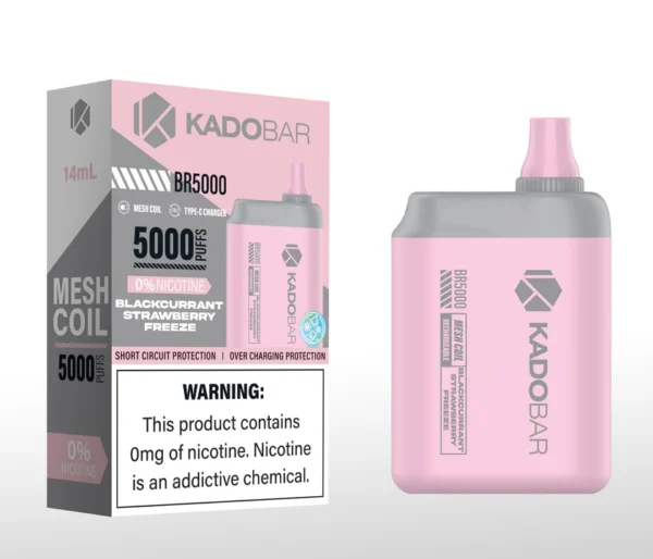 Blackcurrant Strawberry Freeze (Ice) - 0% Nicotine - Kado Bar 5000