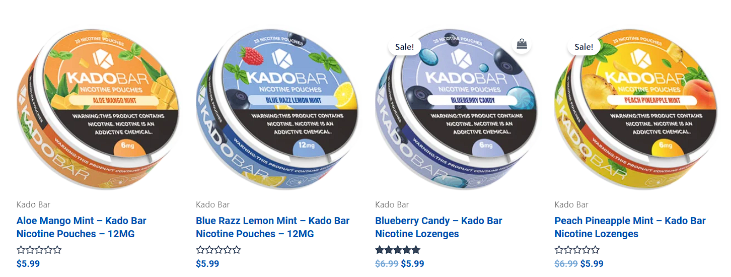 Flavors Available in Kado Bar Nicotine Pouches