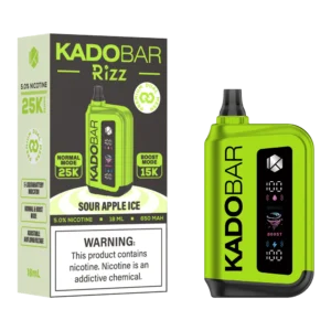 Kado Bar Rizz Sour Apple Ice Disposable Vape – 25000 Puffs