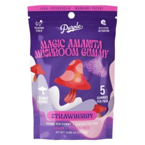 Strawberry purple magic Amanita Mushroom Gummies