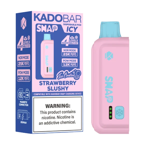 Kado Bar Snap Strawberry Slushy 25K Puffs – 5% Nic Pod (Add-On Battery, Not Included)