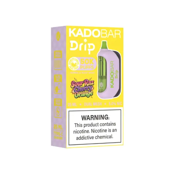 Sour Raz Cherry Orange-Kado Bar Drip 50K Disposable Vape 1 Sour Raspberry Cherry Orange Kado Bar Drip 50K